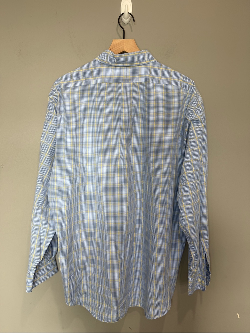 Ralph Lauren Yarmouth Blue Yellow Plaid Button Down Shirt 16 34/35 XL Cotton - Picture 5 of 6